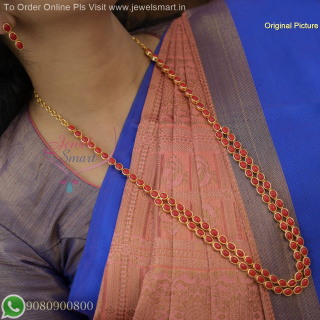 Semi Precious Stones Layered Long Necklace Designs - Gold Replica  NL27084