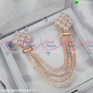 Sherwani Brooch With Chain For Men AD Stones Party Wear Jewellery Safety Pin SP25049