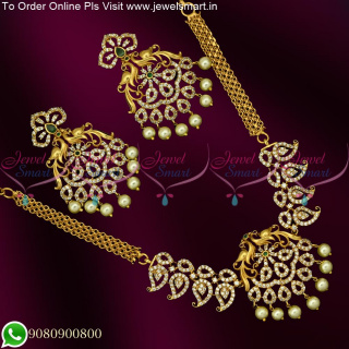 Simple Choker Necklace For Saree Big Earrings Latest Designs NL25418