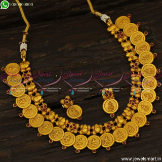 Simple Kasumalai Designs Low Price Temple Jewellery Coin Necklace Online NL23768