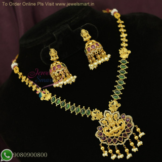 Simple Kemp Stone Temple Necklace Set | Affordable Price Jewelry NL26736