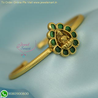 Elegance Redefined: Simple Temple Kada Bracelets in Antique Gold | Traditional Jewelry B26183