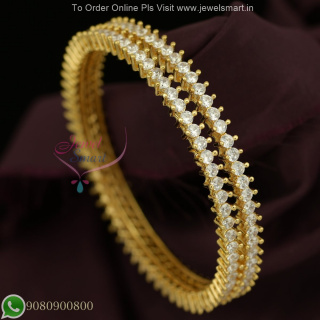 Single Line American Diamond Stone Bangles – Long Lasting Color, Party Wear Jewelry B27225