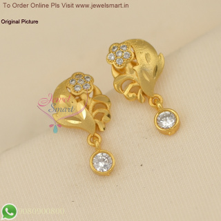 Small Floral Gold Forming Ear Studs - Lightweight, Elegant ER27053