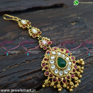 Small Size Grandiose Floral Maang Tikka Glass Beads Work M25067