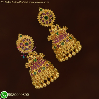 South Indian Gold Plated Screw Lock Jhumka Earrings | Traditional Design | Low Price J25901