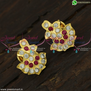 South Indian Thodu Kammal Traditional Gold Ear Studs Designs Getti Metal Jewellery