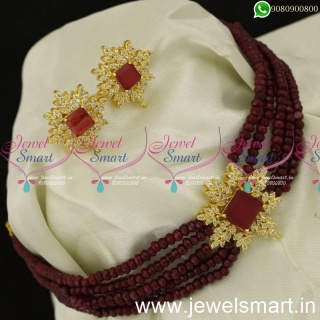 Splendid Beads Malai Beaded Crystal Choker Designs New Arrivals For Wedding NL24042