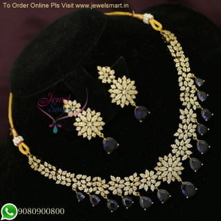 Elegant Star Design Diamond Look CZ Jewelry Set – Semi Precious Stone Drops Bridal Necklace Collection NL26682