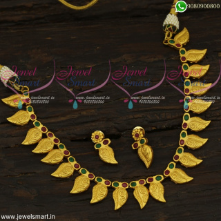 Stone Necklace Set Simple Sangu Model Fashion Jewellery Matte Look NL22240