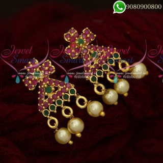 Stylish Stone Stud Earrings Online Screw Back Kal Thodu Models Gold Plated ER19845A