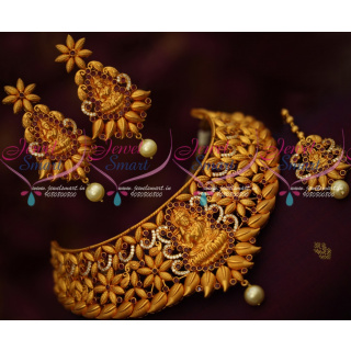 NL14635 Temple Jewellery Latest Reddish Matte Finish Premium Bridal Collections Online