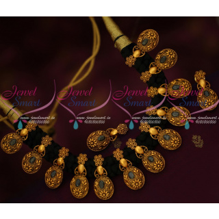 NL14934 Black Dori Dhaga Necklace Antique Gold Plated Trendy Fancy Jewellery Collections Online