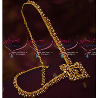 NL16290 Fancy Gold Covering Haram South Indian Fancy Model Handmade Jewellery Online