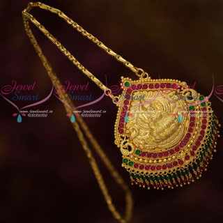 CS17162 Gold Plated Broad Pendant Real Kemp Crystal Hangings 24 Inches Chain