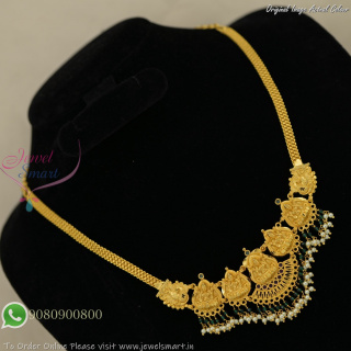 Temple Design Forming Gold Necklace – Real Gold Look Party Wear NL27440