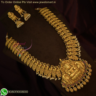 Temple-Jewellery-Long-Necklace-Antique-Gold-Bridal-Collection NL24338N