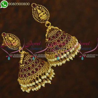 Temple Jhumkas Online Collection Kemp Stones Jewellery Designs J21051