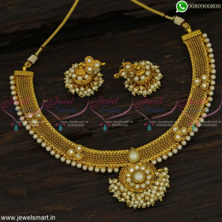 Tidy Finish Antique Fashion Jewellery Low Price High Gold Plated Necklace Jhumkas NL22840