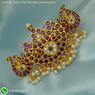 Enhance Your Elegance with Traditional Gold Jewellery Hair Clips | Antique Gold Bridal Accessories H26181