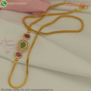 Trending Gold Plated Mugappu Chain Designs 24 Inches – Affordable Prices & Long-Lasting Colour Life C27282