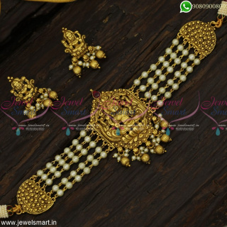 Trending Short Choker Necklace Designs In TV Shows Beads and Golden Beads Jewellery Online NL23111