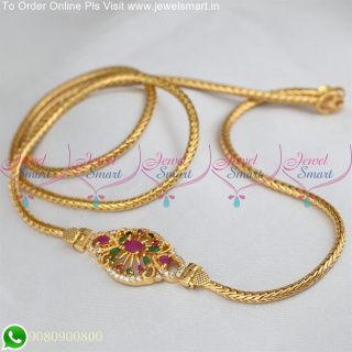 Thali Kodi Chain Daily Wear Gold Design Mugappu AD Multi Colour Stones Online