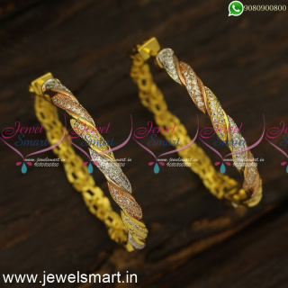 Twisted CZ Designer Bali Earrings Replica of Diamond Jewellery Online ER24474