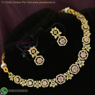 Victorian Style Colorful CZ Stone Necklace Set | Latest Affordable Jewelry Designs NL26732