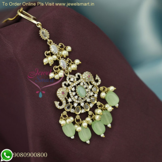 Victorian Style Small Size Maang Tikka with Colorful Beads – Elegant Traditional Jewelry M26493