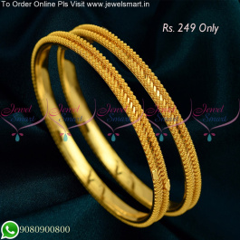 Spiral Jelebi Outline Gold Covering Bangles for Daily wear B25333
