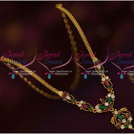 NL14181 Gold Design Imitation Kids Jewellery Short Necklace Daily Wear AD Collections Online JewelSmart.in