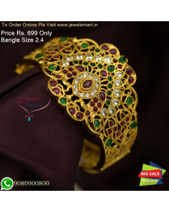 2.4 Size Antique Gold Design Bangles - Broad Bracelet Style - Offer Prices B26670
