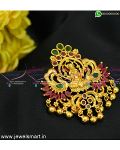 2 In One Jewellery Temple Pendant Hair Jada Billa Choti Gold Plated H24949