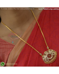 20 Inches Gold Plated Chain with AD Stones Pendant – Real Look, Long Lasting Plating NL27259