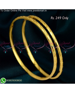 Smooth Ribbon Wrap One Gram Gold Bangles Daily Wear Jewellery B25332