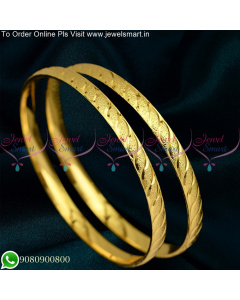 Gold Look Covering Bangles South Indian Jewellery For Daily Wear B25335