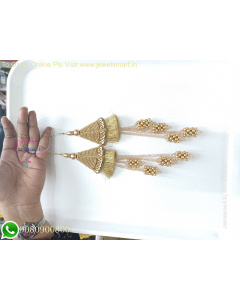 25cm Long Crystal, Beads & Thread Work Latkans | Ethnic Wear Embellishments L26448