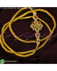 24 Inches Twisted Gold Covering Thali Khodi Chain With Floral Mugappu C25546