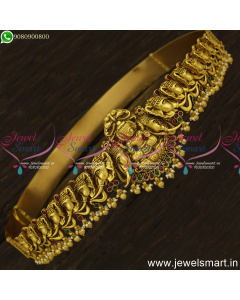 30 to 39 Inches Bahubali Wedding Jewellery Temple Oddiyanam Antique Gold H24659