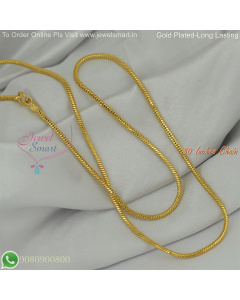 30 Inches Gold Plated Chains Rounded Cut Thali Kodi Design for Daily Wear – Long Lasting Colour Life, Premium Gold Polish CG9082