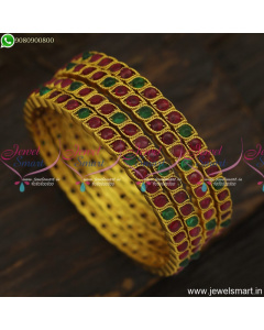4 Pieces Set Eye Cut Antique Gold Bangles Design Latest Imitation Jewellery B23835