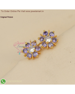 7 Kal Thodu Small Size Ear Studs - Gold Replica, Traditional Screw Back Design ER27049