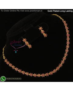 7 Stone Star Necklace – Delicate Light Weight CZ Stones Studded Diamond Look NL27256