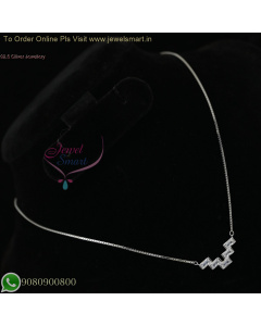 92.5 Silver Chain Pendant Set with Diamond Look - Lightweight Jewelry NL27012