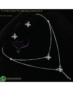92.5 Silver Layered Butterfly Design Pendant and Earrings Set - Elegant Jewelry NL27009