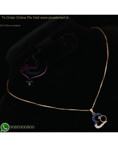 92.5 Silver Rose Gold Plated Heart Pendant with Delicate Chain – Elegant Jewelry NL27000