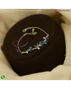 92.5 Silver Blue Drop Stone Chain Bracelets – Exclusive Designer Jewelry B27111
