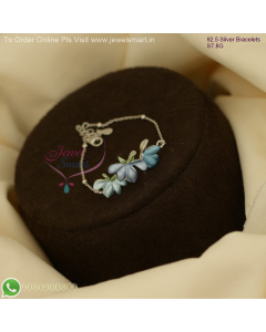 92.5 Silver Blue & Purple Enamel Floral Bracelets – Trending Jewellery SB27105