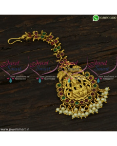 Admirable Pearl Maang Tikka Temple Jewellery NethiChutti New Bridal Wear Collections